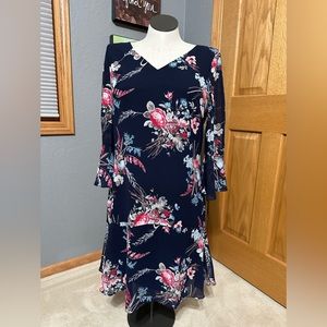 Chaps women’s blue floral dress